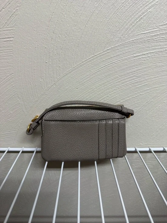 Tory Burch Pebbled Leather Wristlet in Taupe Gray - Picture 2 of 4